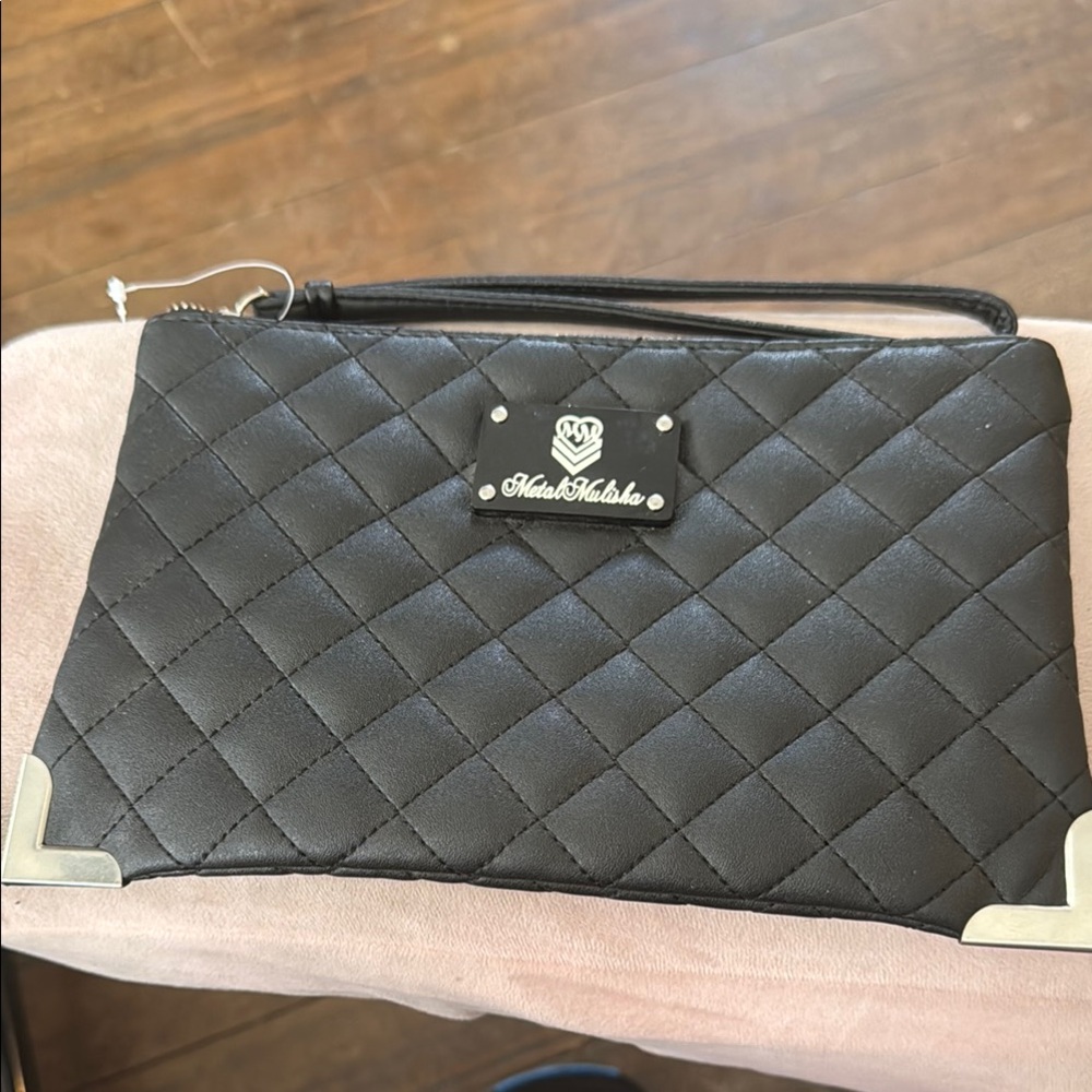 Metal Mulisha Black Quilted Wristlet